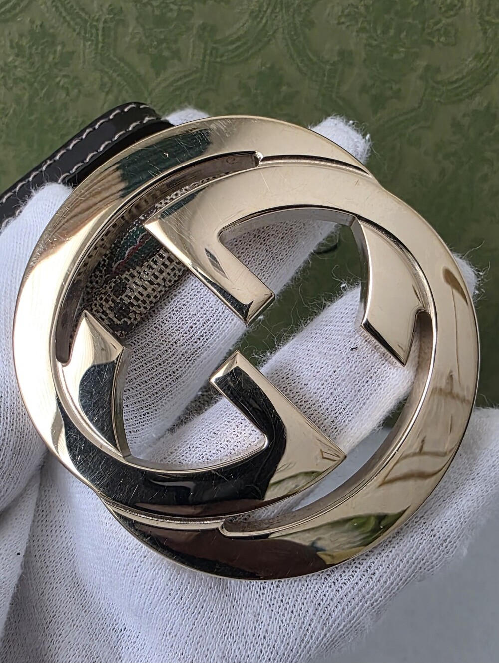 Autu Gucci Heart 💖 Belt with Gold GG Buckle - Picture 3 of 9